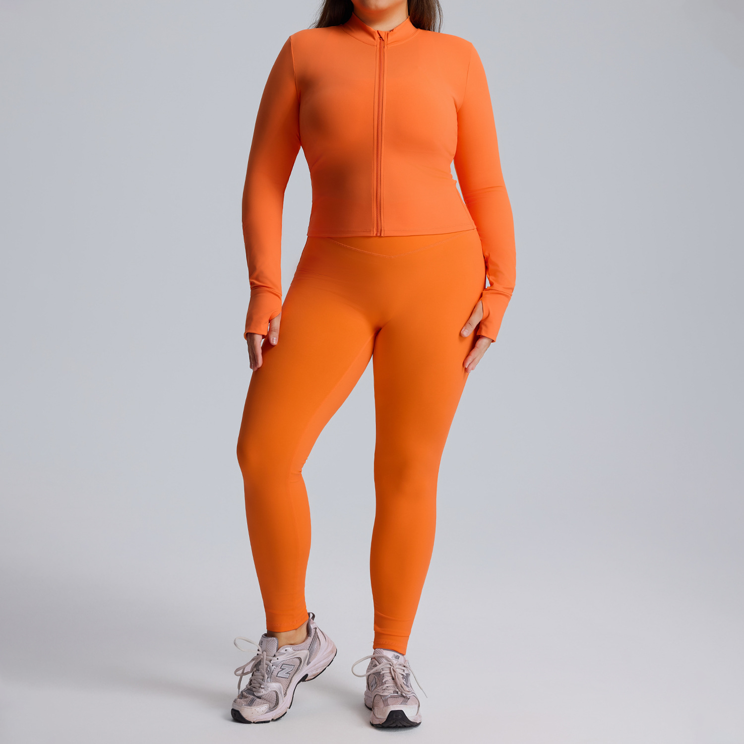 Long sleeved yoga suit set women's sportswear three piece set 6