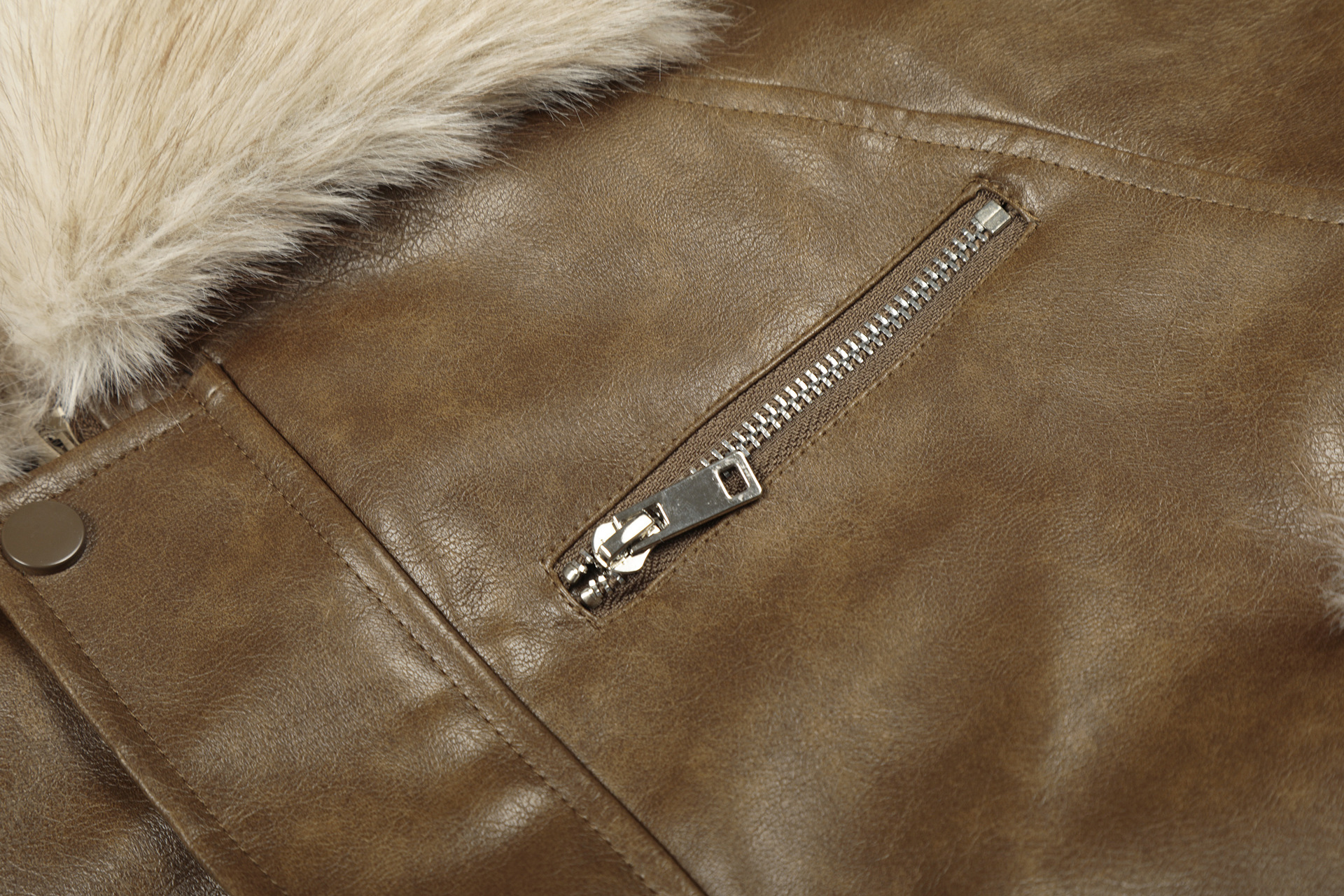 Teddy-Trim Cropped Jacket