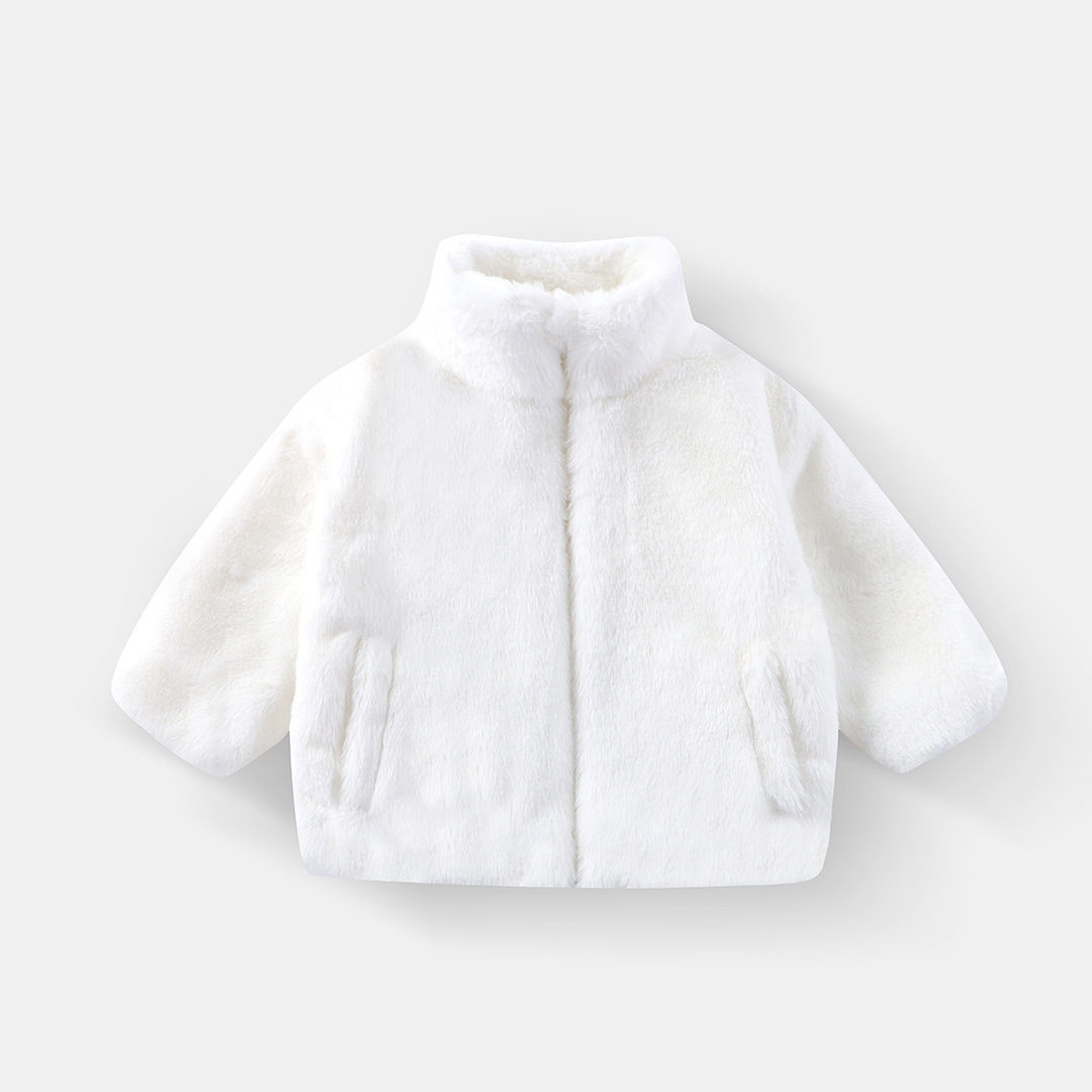 Faux Rabbit Fur Coat for Men, Women and Children - Stand Collar, Thick Warm Double-Sided Fuzzy