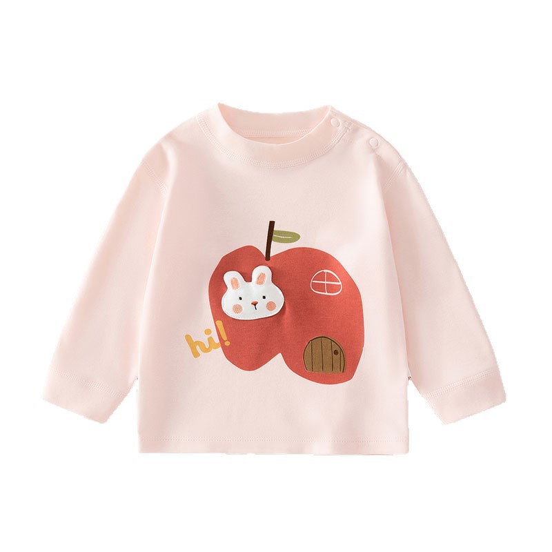 Children's long sleeved T-shirt made of pure cotton thin autumn clothes