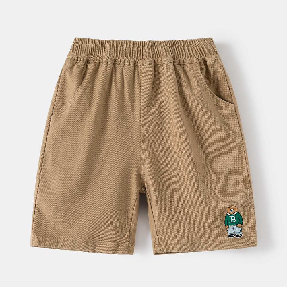 Boy's Summer Casual Shorts with Cartoon Embroidery for Kids and Toddlers