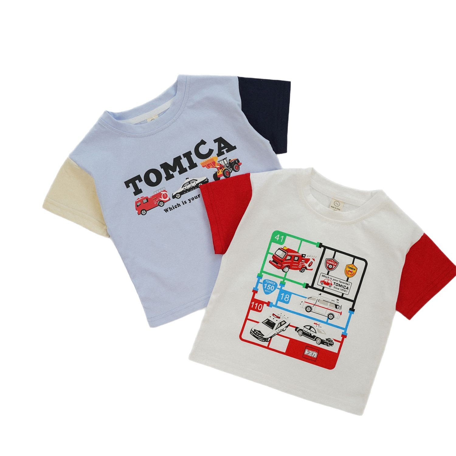Color blocked short sleeved T-shirt