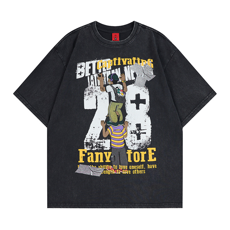 Oversized Short Sleeve T-Shirt Fun Kids Print Top 280C86EC4FDF952797A9924A488192A0