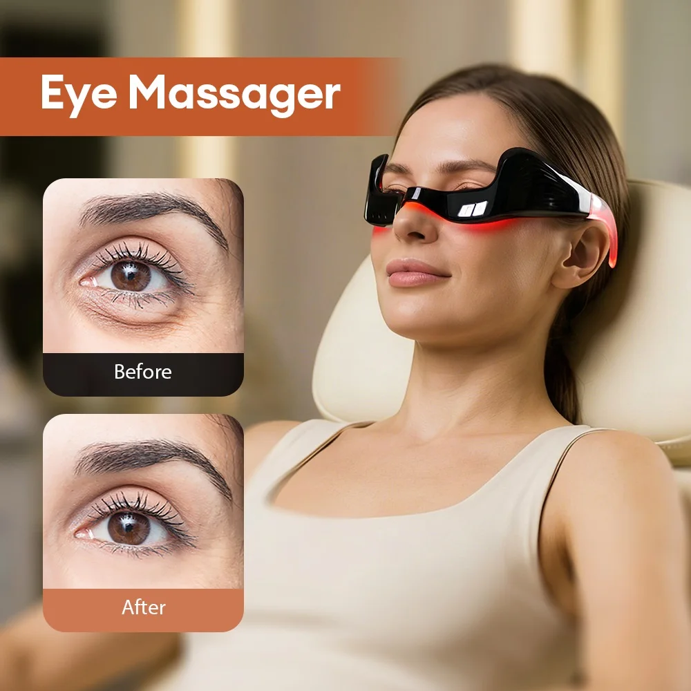 Under-Eye Glasses Massager Electric Eye Massager Eye Fatigue Relief Red Light Relieves Eye Fatigue