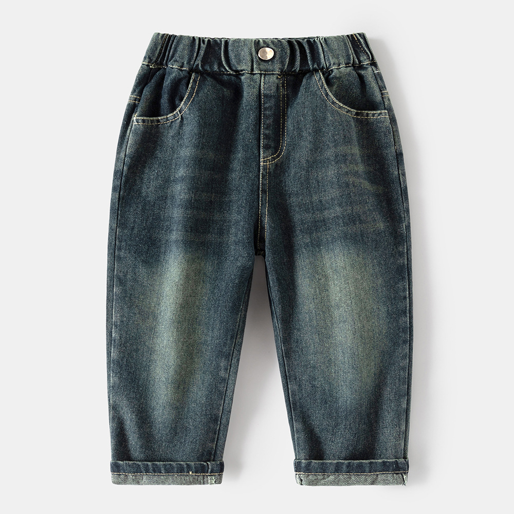 Boy's Casual Vintage Denim Long PantsMid to Large Kids, Autumn and Spring Season