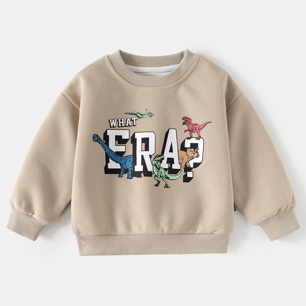 Children's Spring and Autumn New Cartoon Letter Round Neck Sweatshirt for Boys, Mid to Large Sizes