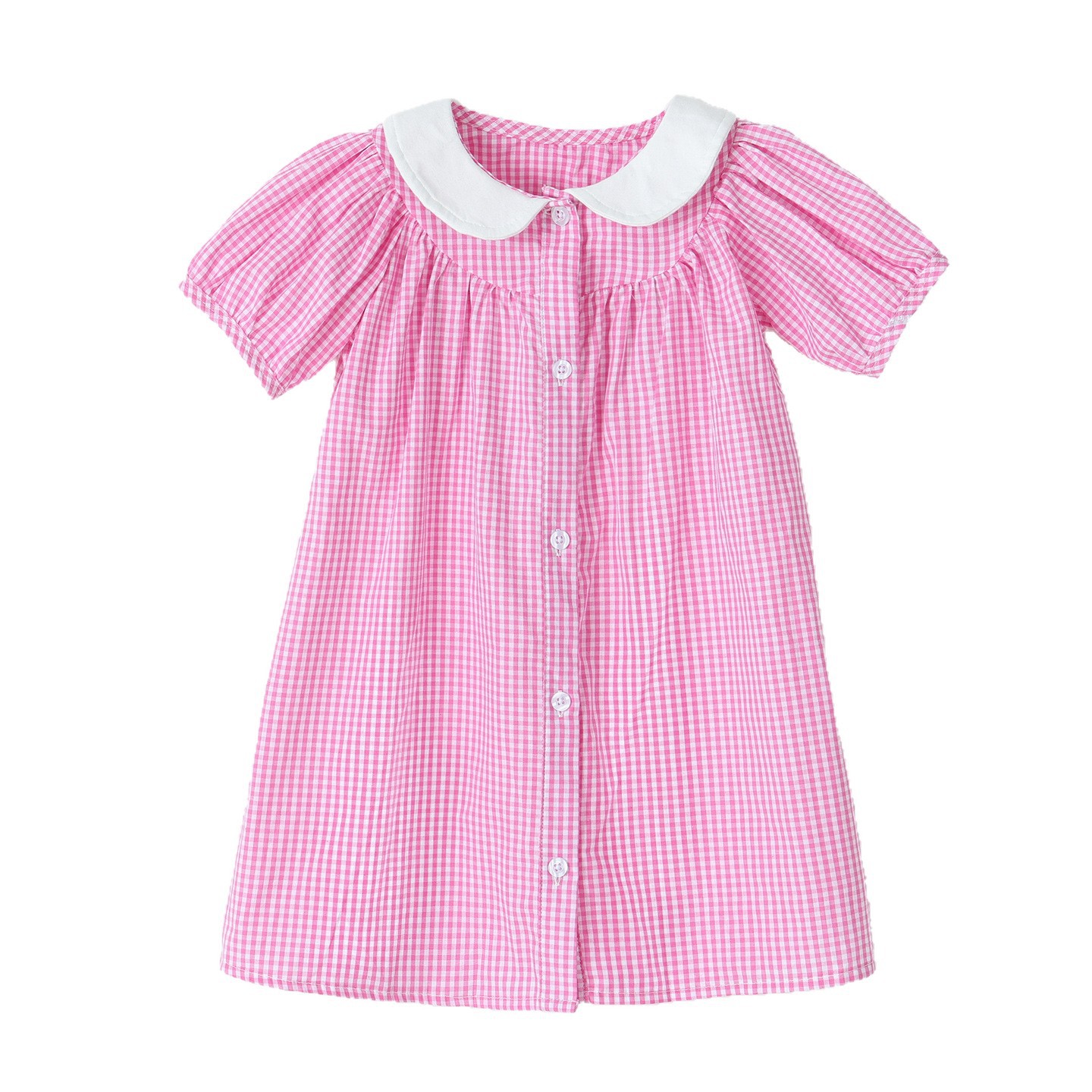 Short Sleeve Woven Cotton Children's Dress