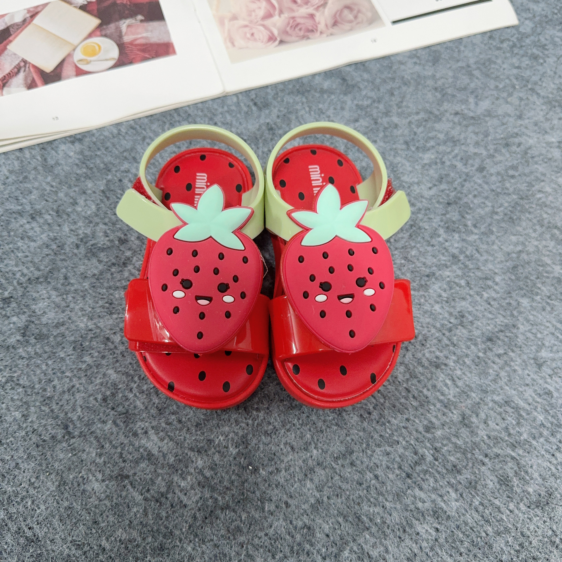Children's Cute Fruit Sandals Velcro Open toed Sneakers image 6