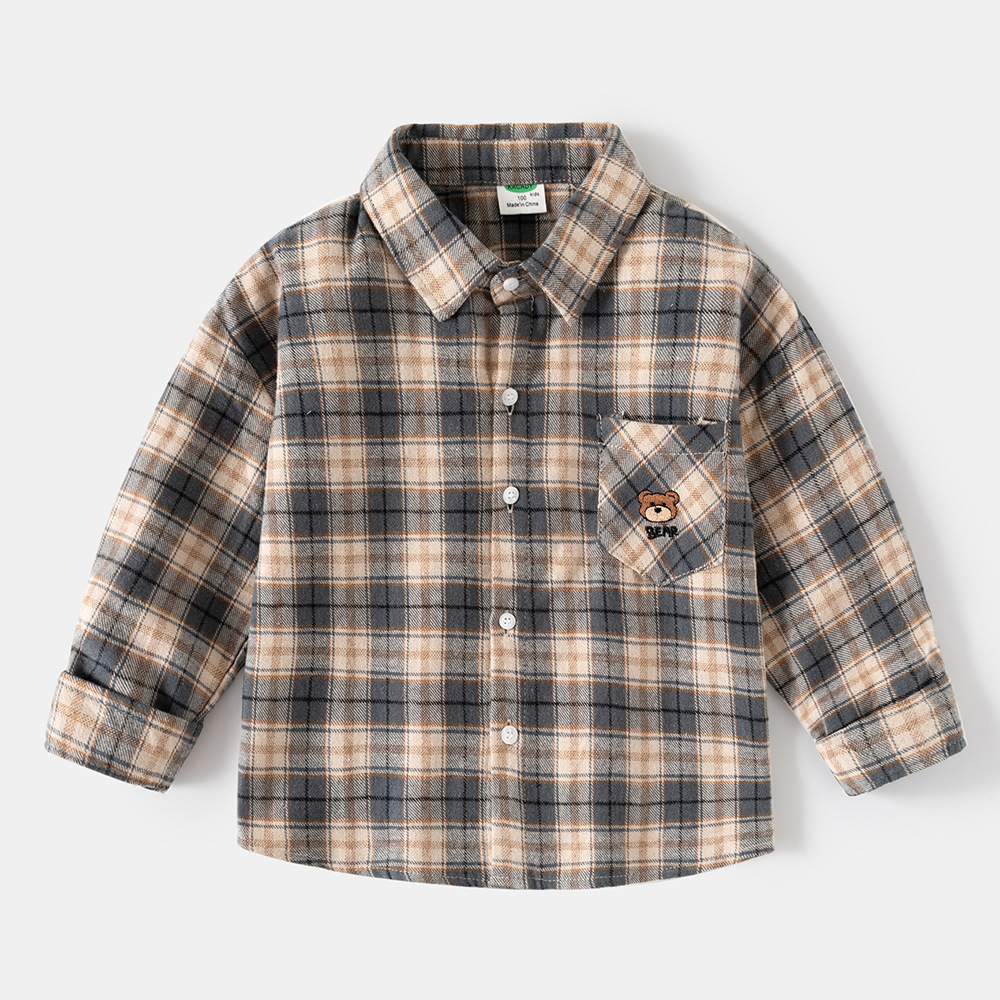 Boy's Children's Casual Long Sleeve Shirt with Cartoon LettersMiddle to Large Size, Kids' Top