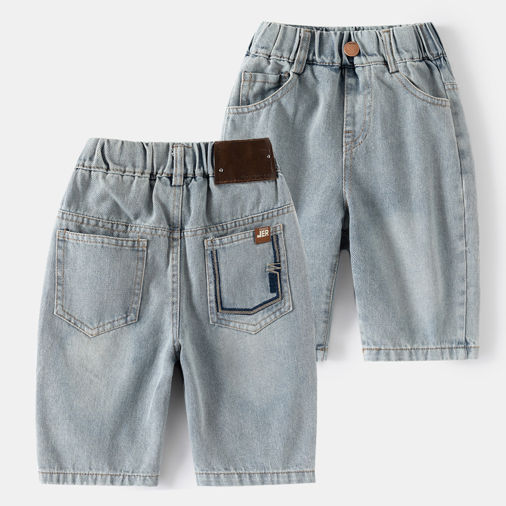 Children's Summer Clothing New Style Denim Shorts for Kids and Toddlers, Mid to Large Size