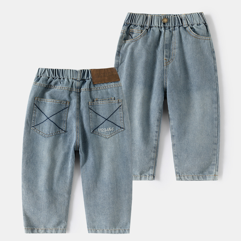 Boy's Casual Denim Long Pants for Kids, Fashionable and Stylish Design, Suitable for Spring and