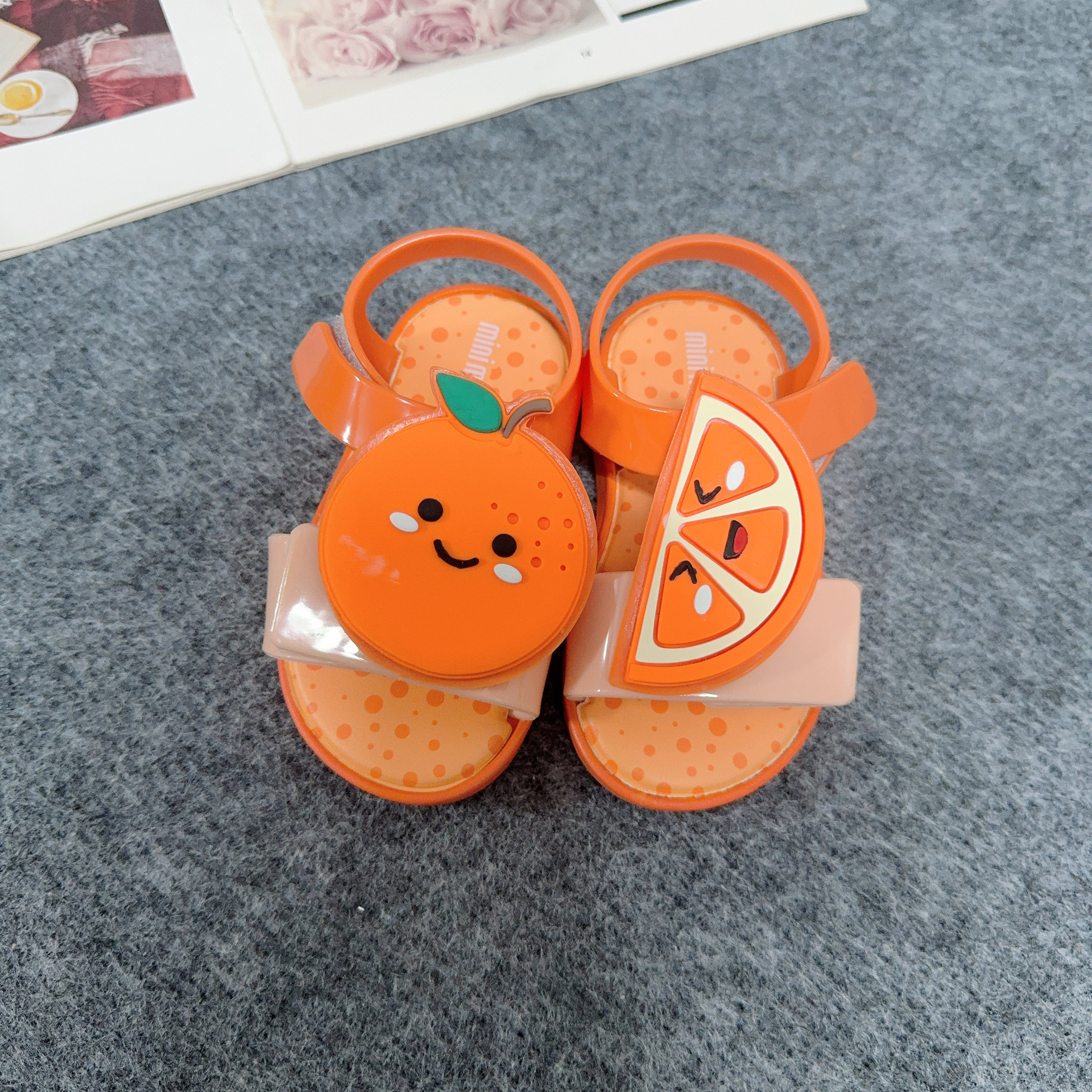 Children's Cute Fruit Sandals Velcro Open toed Sneakers image 5