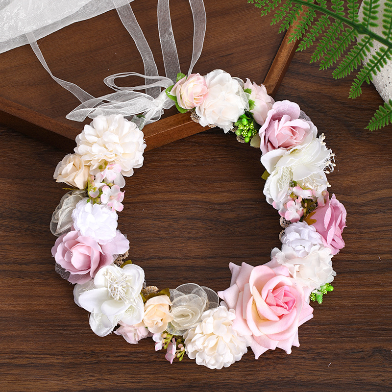 Floral Headband Hair Accessory with Artificial Flowers Weddi