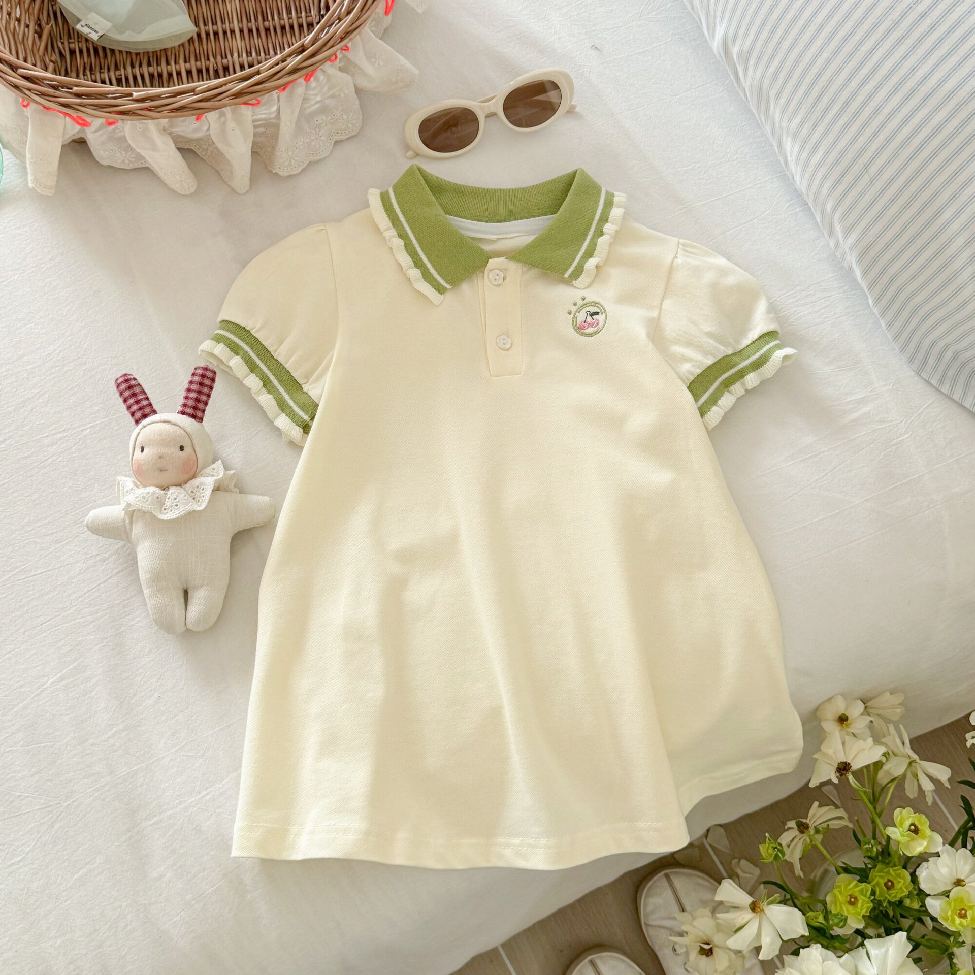 Stylish Lightweight Polo Dress for Toddlers Baby Girl Princess Dress