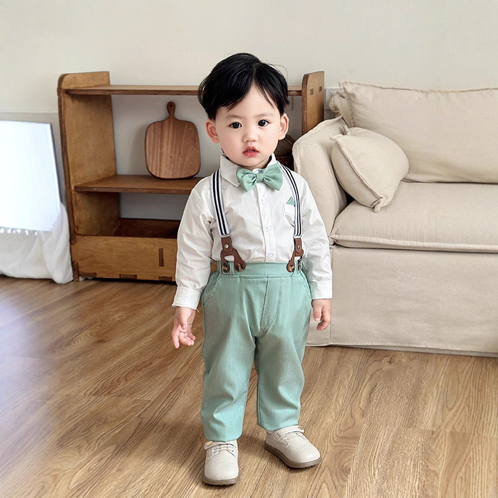 Children's Spring and Autumn Overalls Set, Boy's British Gentleman Formal Wear, Kids Outfit, Boys