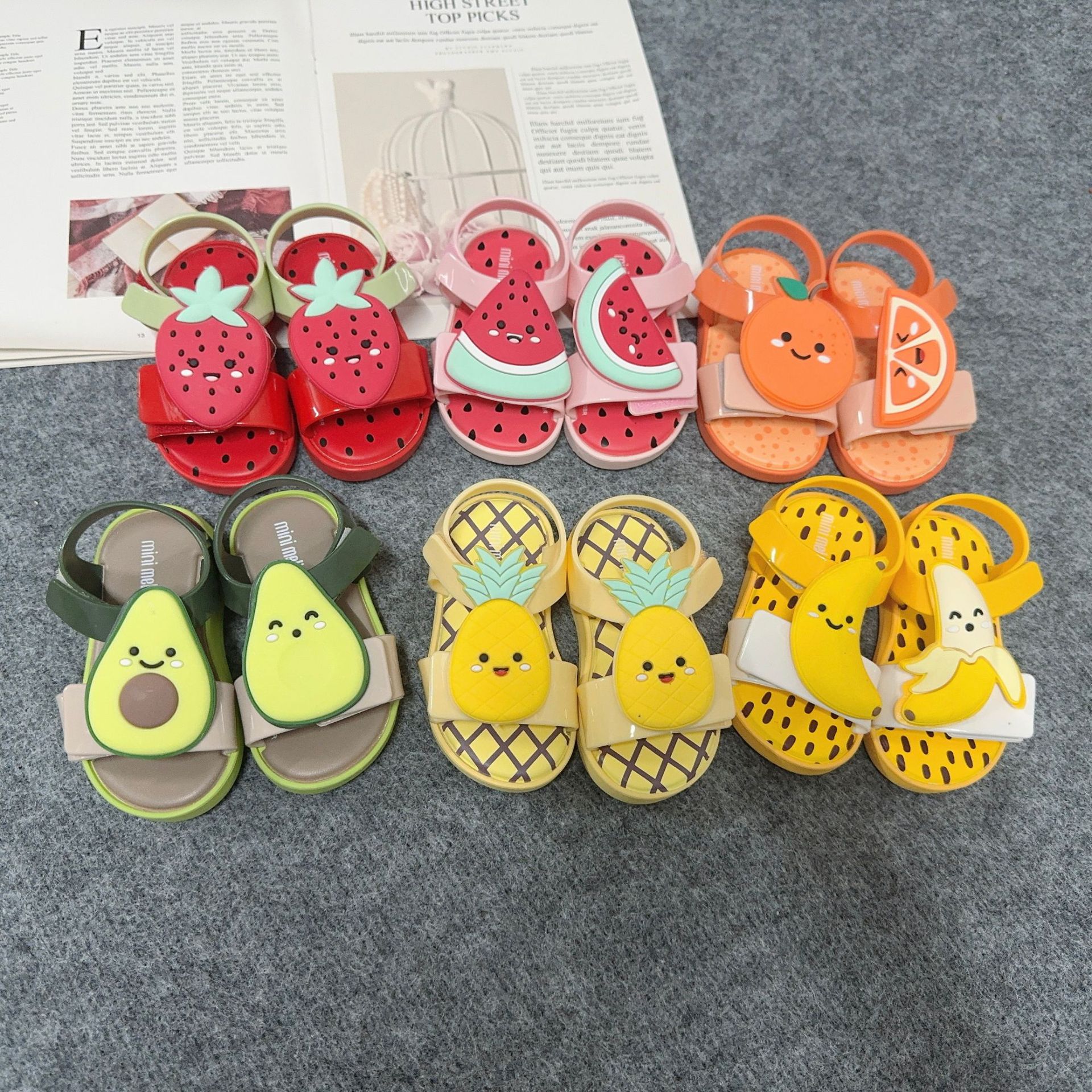 Children's Cute Fruit Sandals Velcro Open toed Sneakers image 8