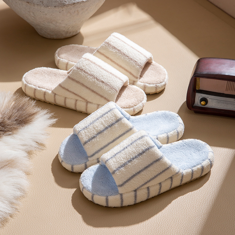 Silent opening slippers for men's home indoor soft thick bottom anti slip floor slippers image 6