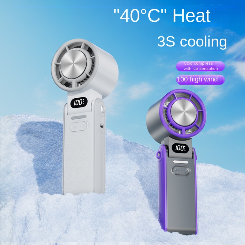 Portable Foldable Neck Fan with Digital Display and Infinite Speed Control, Compact Cooling Handheld