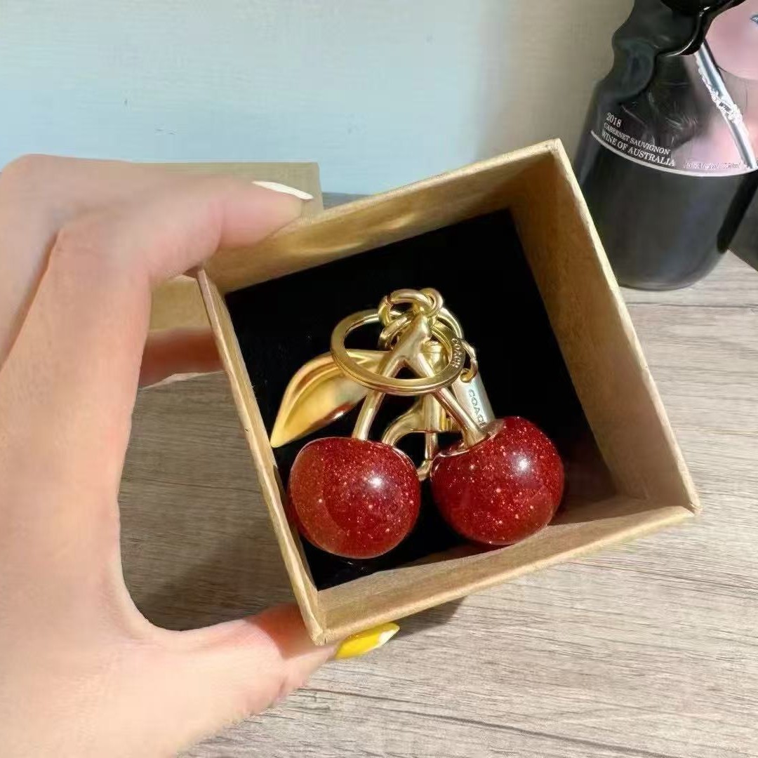 Cherry bag pendant cherry keychain handbag pendant