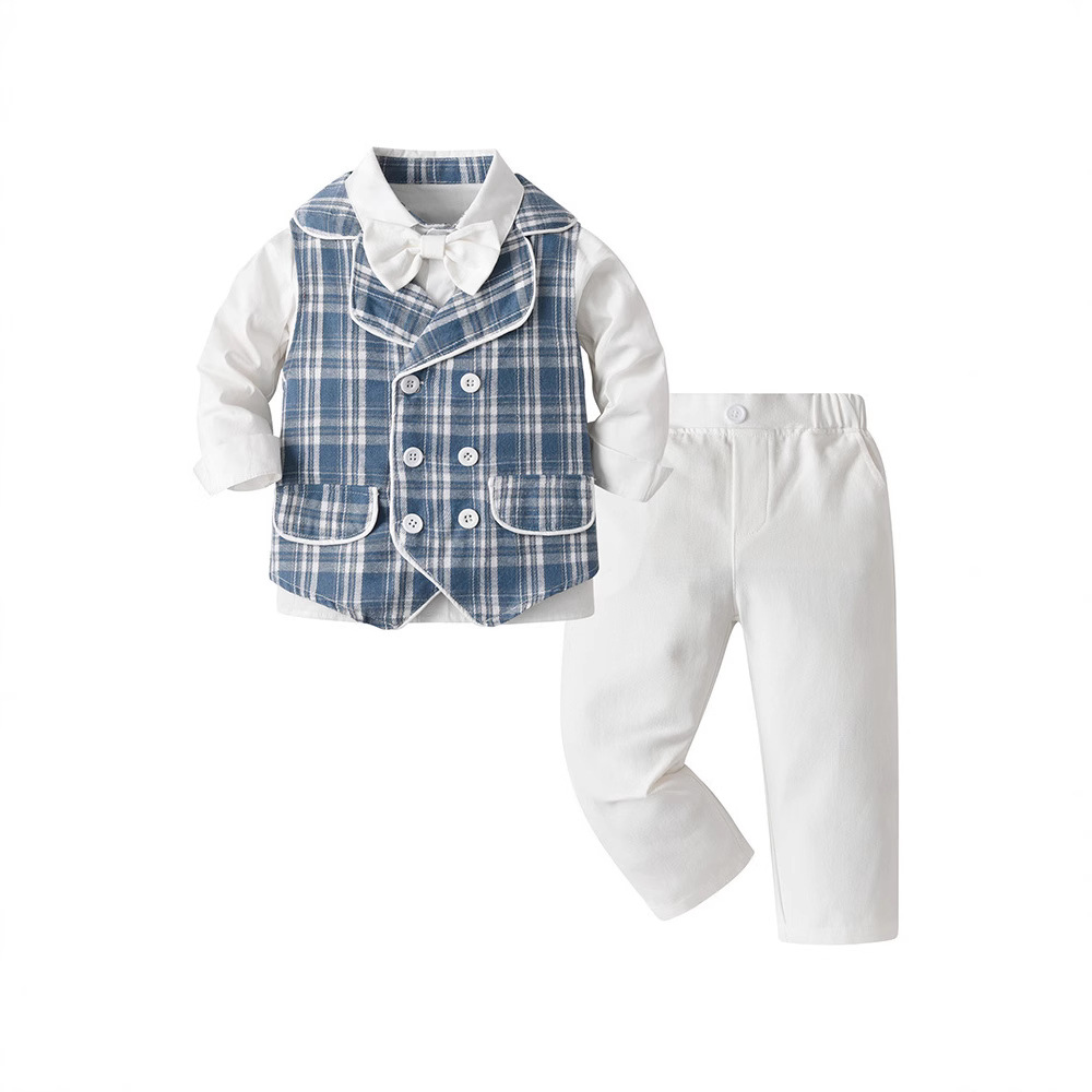Spring Autumn New Children's Formal Suit Vest Set for Birthday Party, Kids Suit Outfit