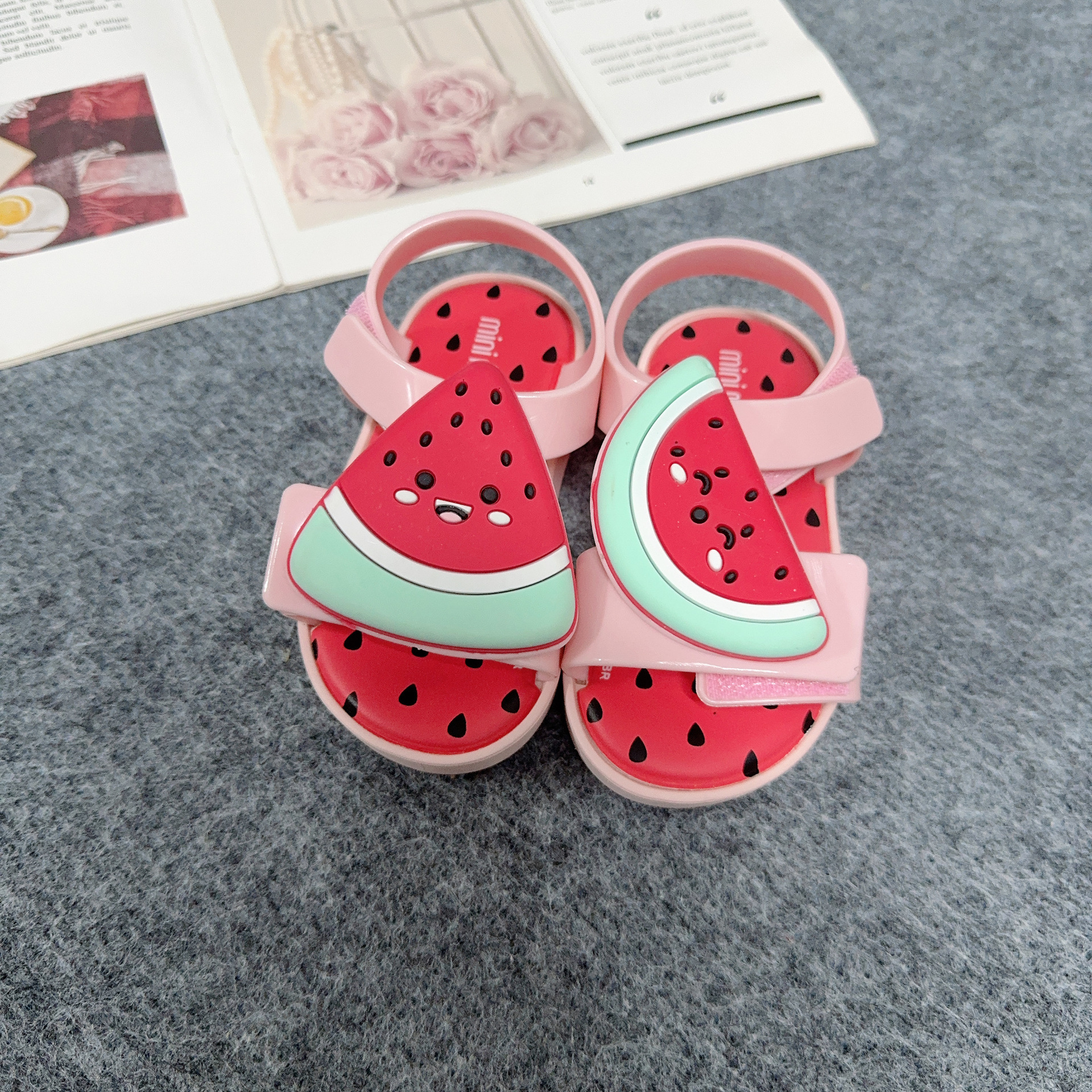 Children's Cute Fruit Sandals Velcro Open toed Sneakers image 7