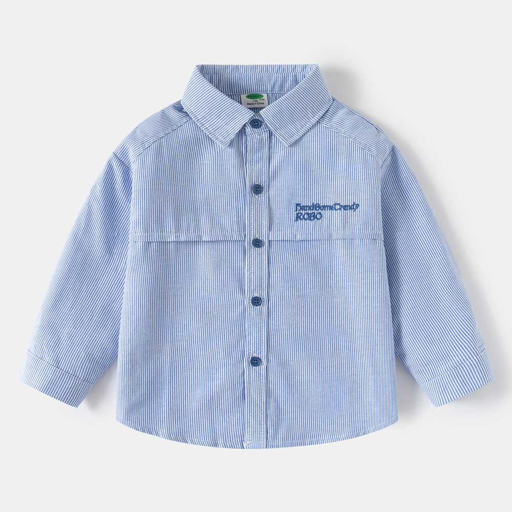 Children's Long Sleeve Striped Shirt Boy's Top Kids Baby Long Sleeve Shirt