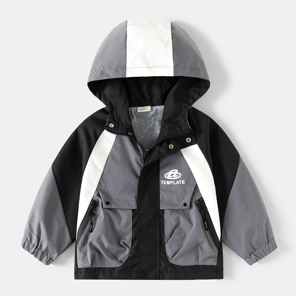 Boy's Children's Windbreaker Jacket for Autumn, Mid to Large Kids