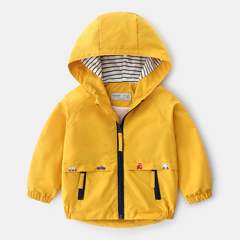 Boy's Casual Solid Color Jacket Outerwear for Kids, Spring and Autumn Season, Mid to Large Size