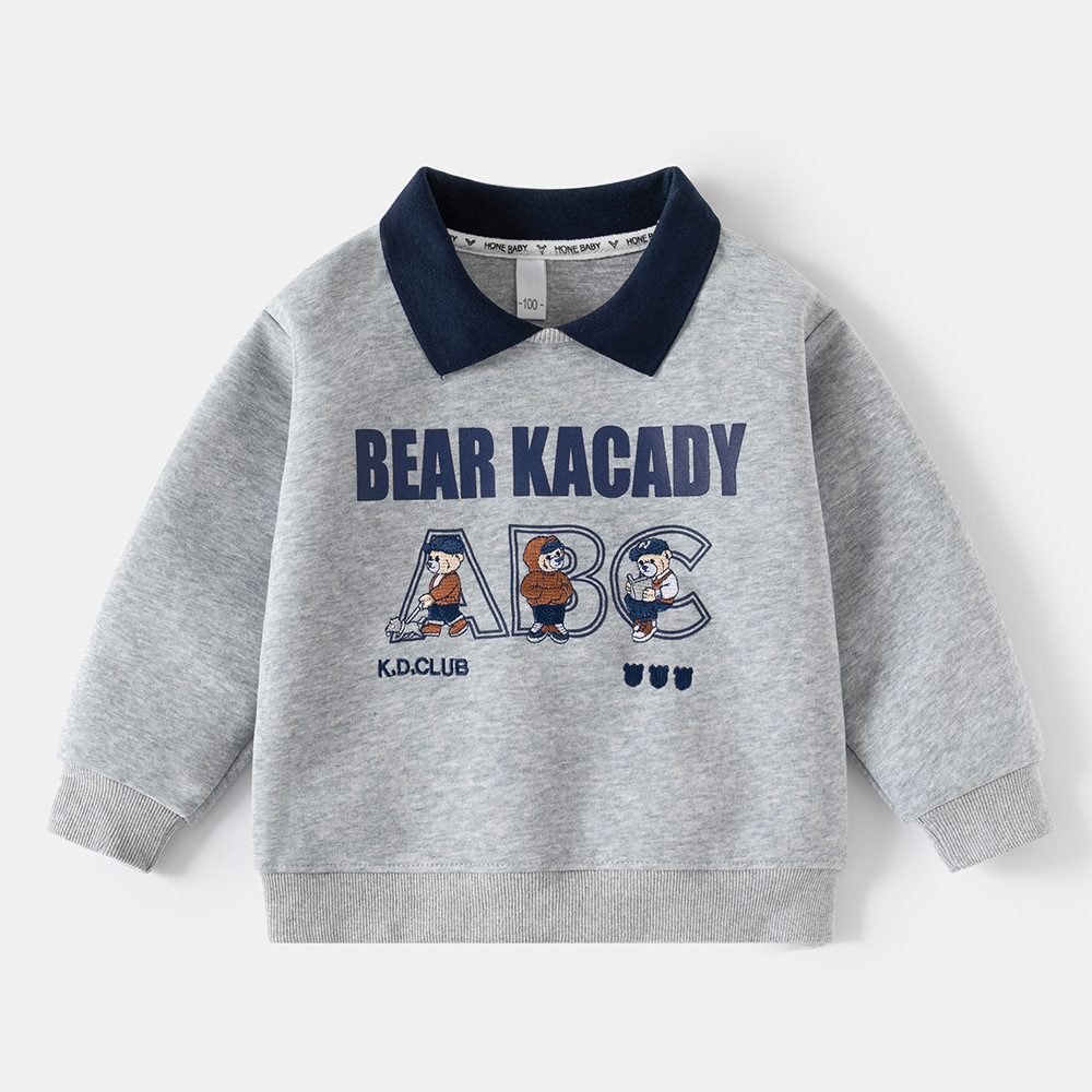 Children's Polo Sweatshirt Spring New Long Sleeve Sweatshirt for Boys Long Sleeve for Middle and