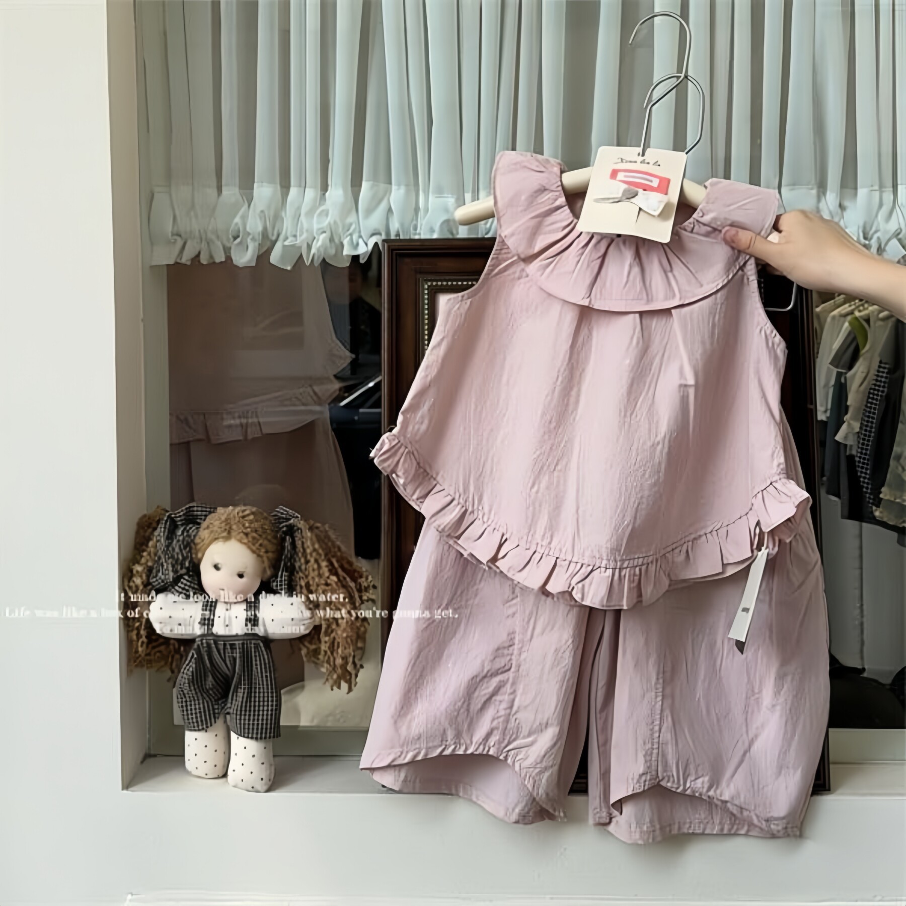 Sleeveless Baby Shirt Vest with Casual Straight Pants