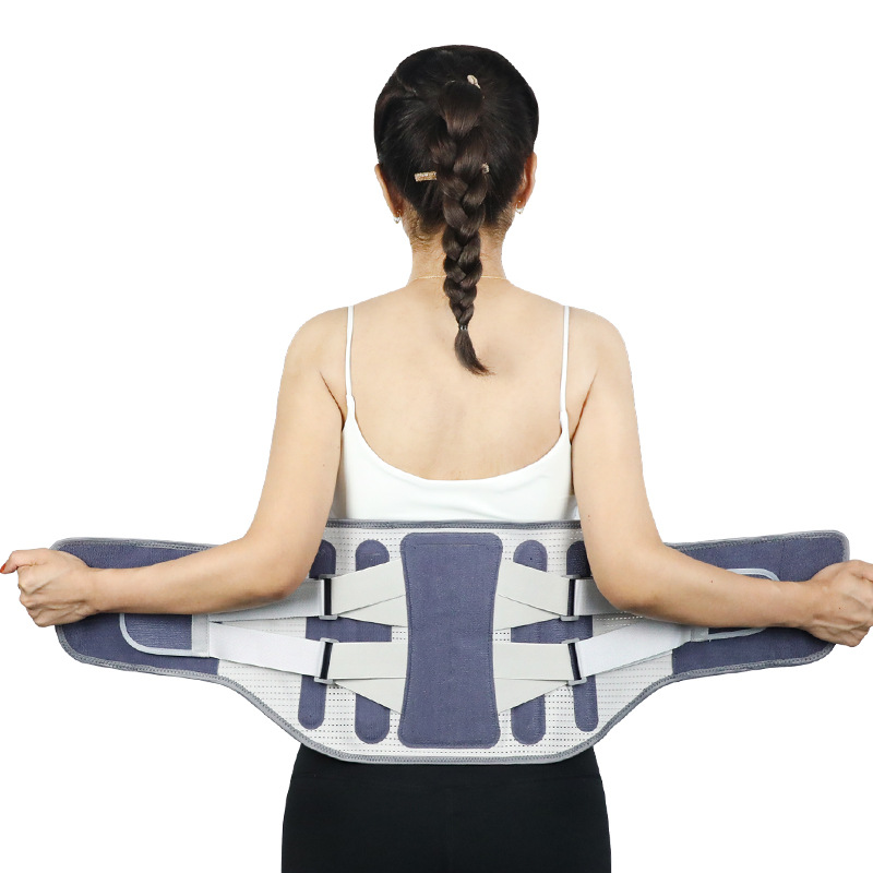 Widening waist belt and detachable steel plate lumbar support