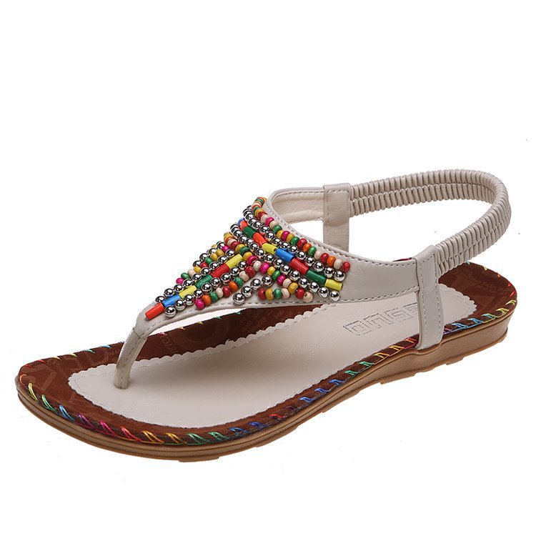 Flat Sandals for Women Fairy Style Comfortable Toe-Strap Rhinestone Flip-Flops image 3