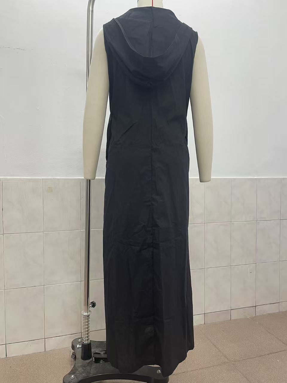 Women's sleeveless hooded deep V-neck maxi dress – all six color options display