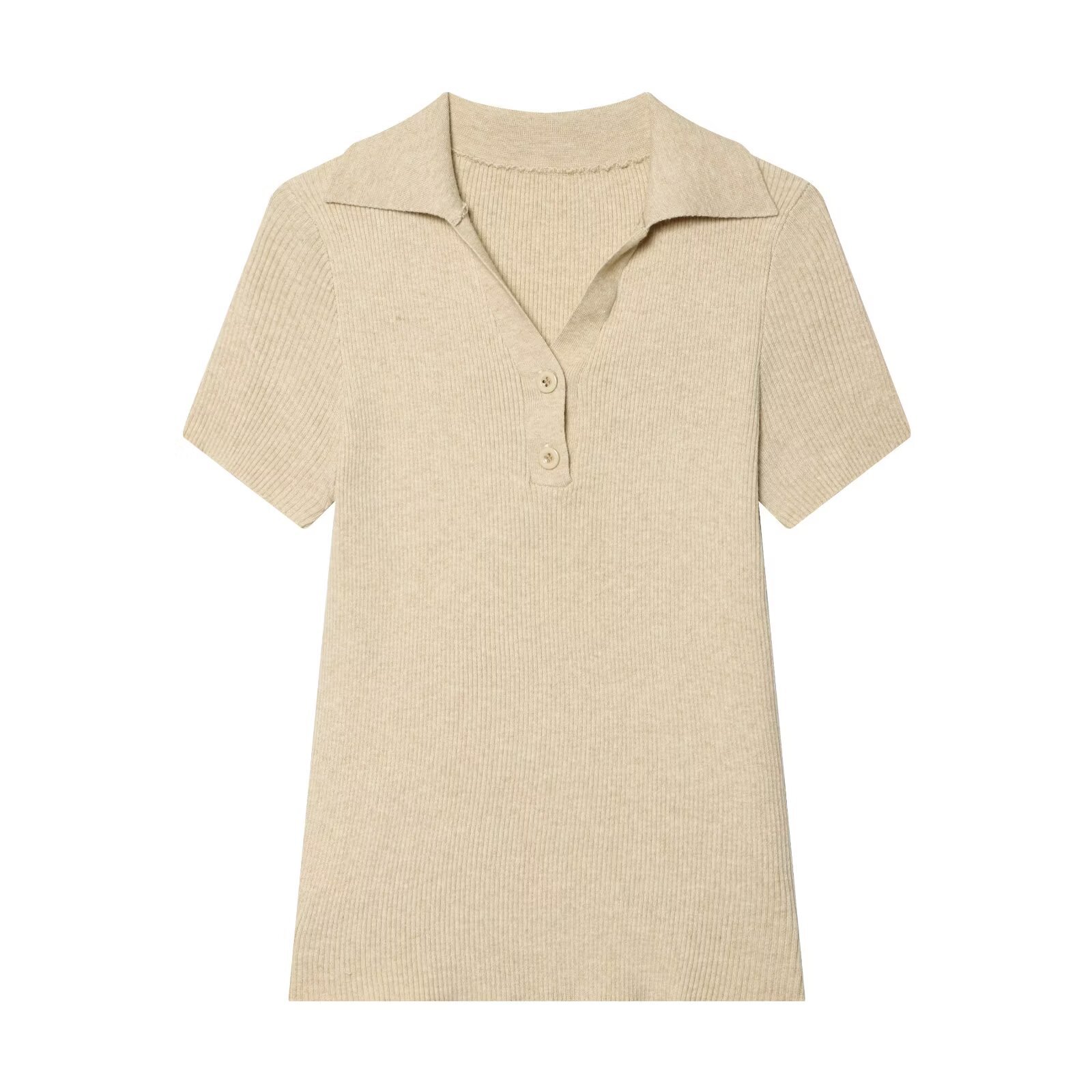 Style Knit Short Sleeve Polo Shirt for Women undefined