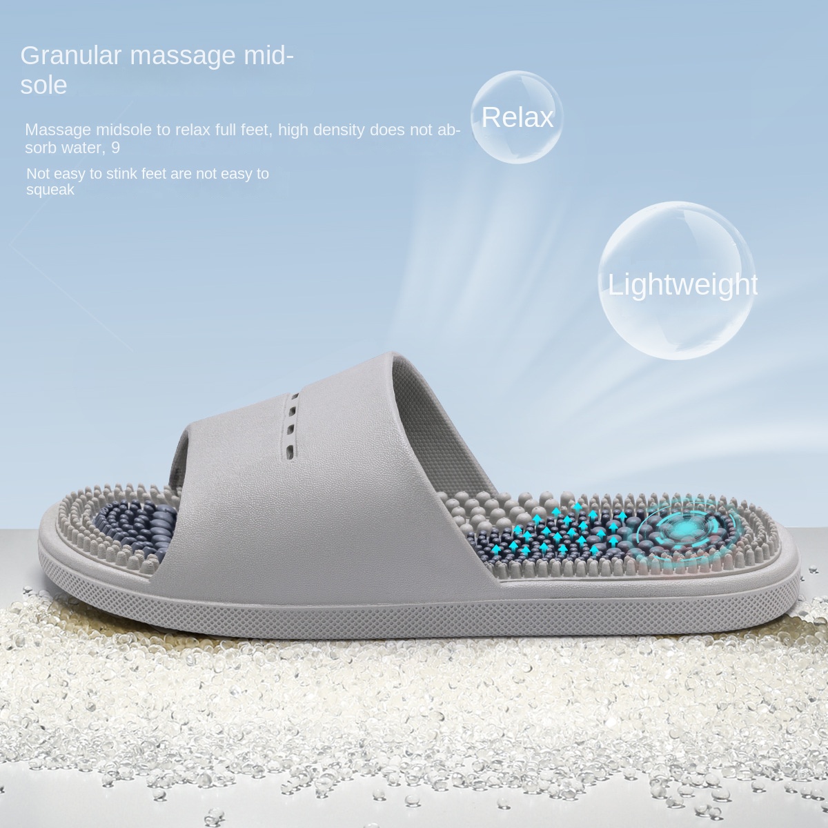 Massage Slippers Non-Slip Bath Massaging Reflexology Sandals PVC Men's Slippers image 8