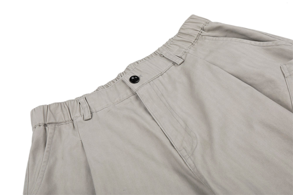 Herringbone patterned workwear with large pockets and shorts undefined