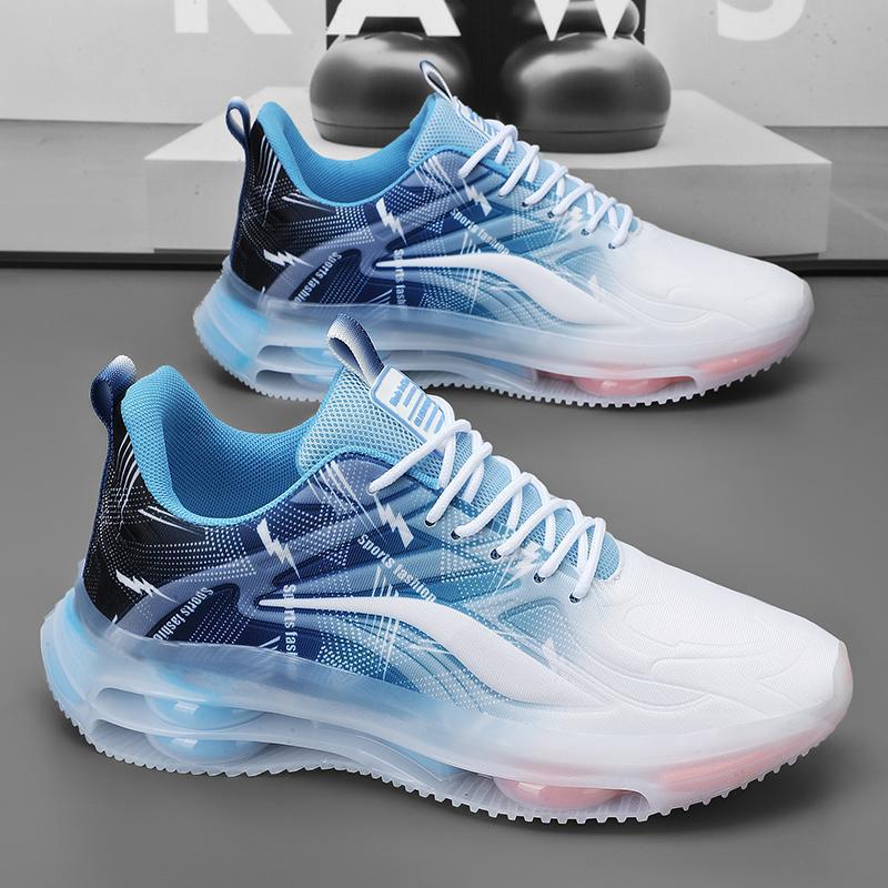 Men's Shoes Breathable Casual Running Height-Increasing Air Cushion Shock-Absorbing Leather Dad