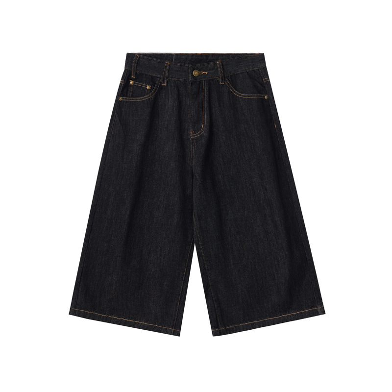 Original cowhide denim cropped pants