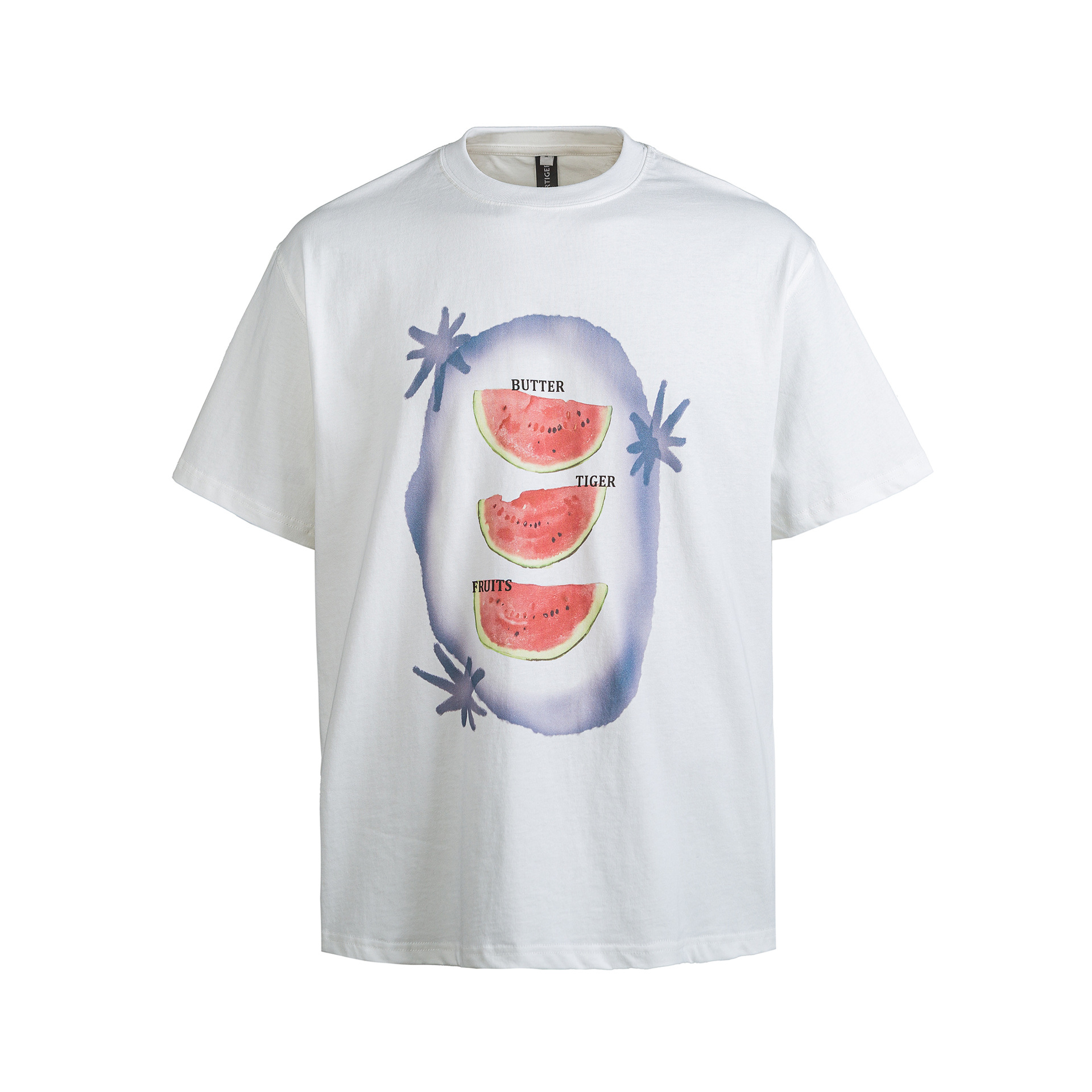 Printed round neck short sleeved shirt