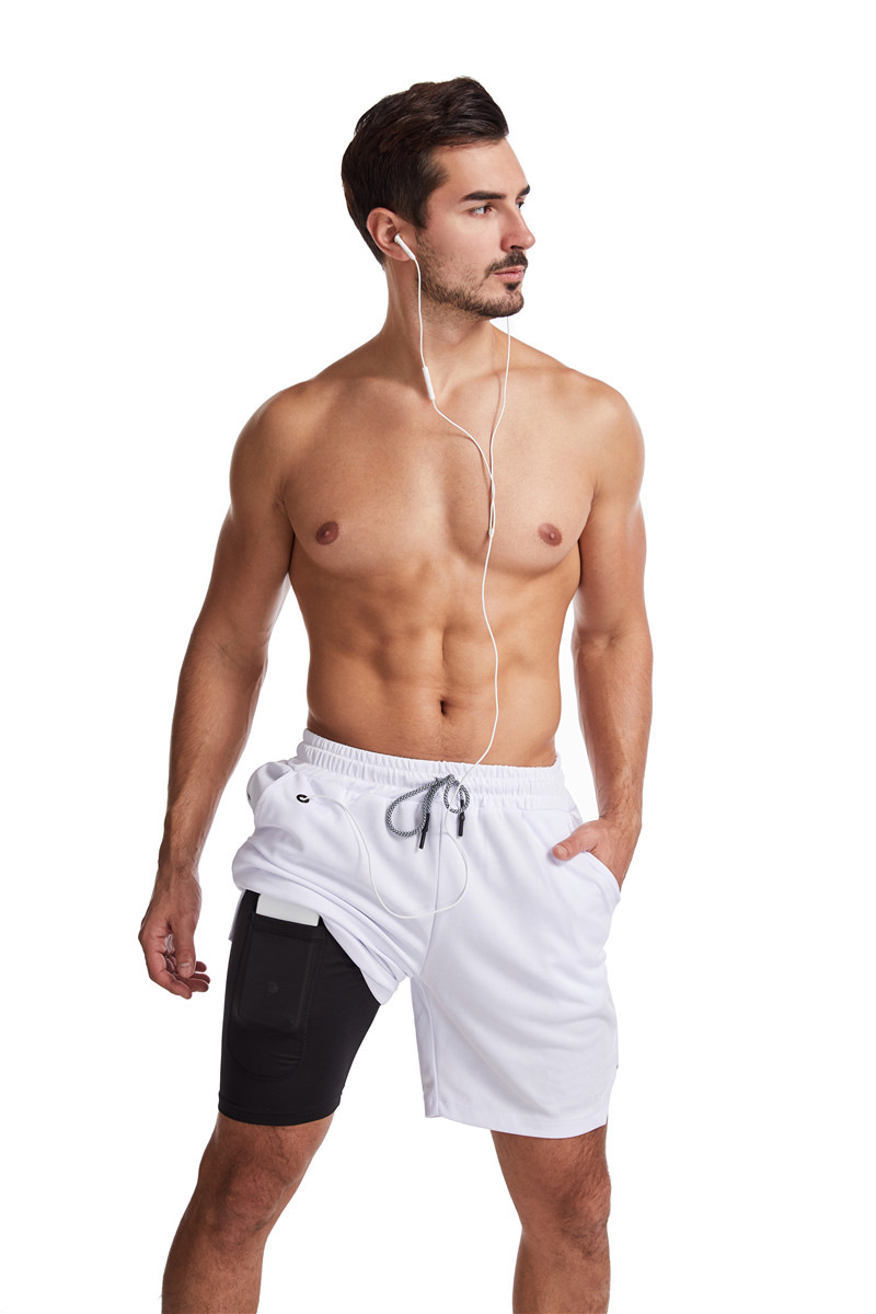 Men's Running Earphone Shorts, Quick-Dry Athletic Shorts, Fitness Fashionable Trendy Anti-See-Through Five-Inch Shorts undefined