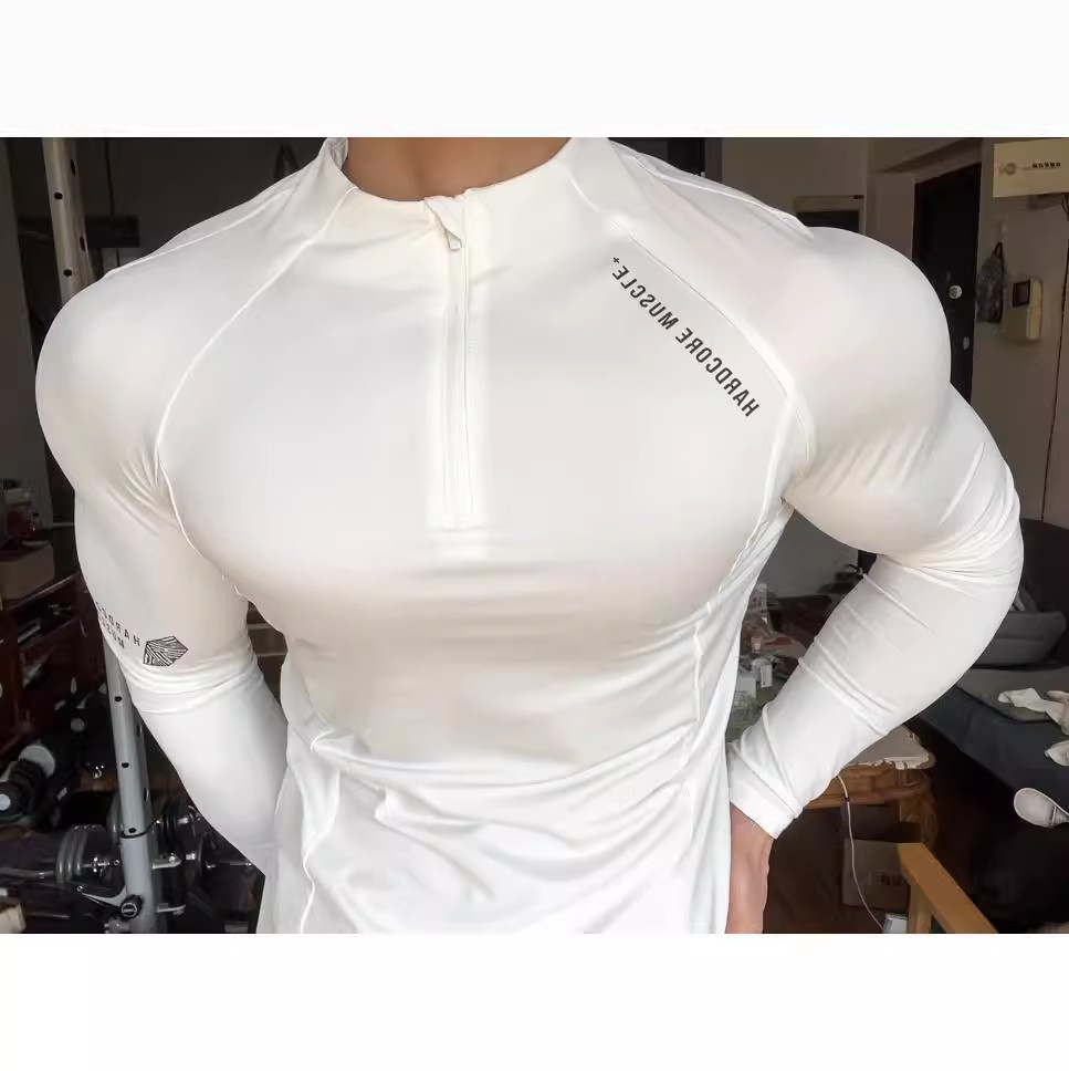 Tech Series Sport Fitness Wear Cycling Jersey Men's Running Long Sleeve Compression Shirt High