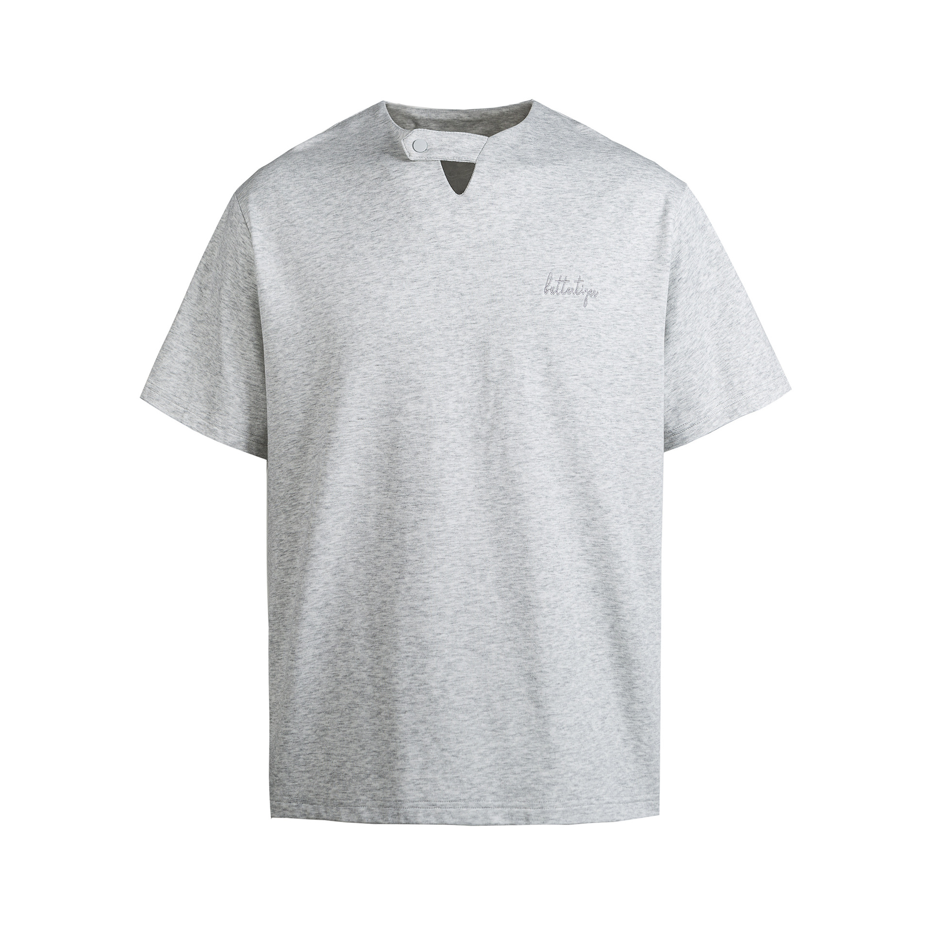 Solid color V-neck short sleeved T-shirt