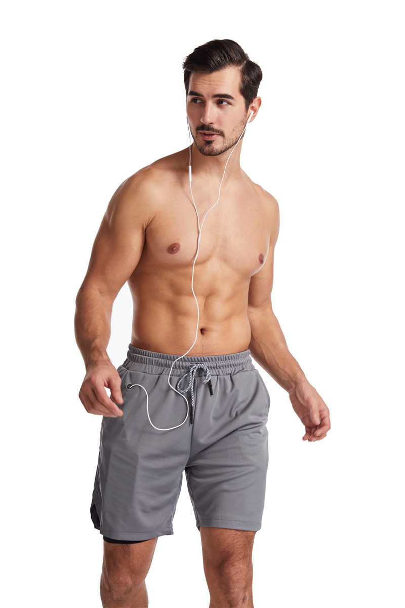 Men's Running Earphone Shorts, Quick-Dry Athletic Shorts, Fitness Fashionable Trendy Anti-See-Through Five-Inch Shorts undefined