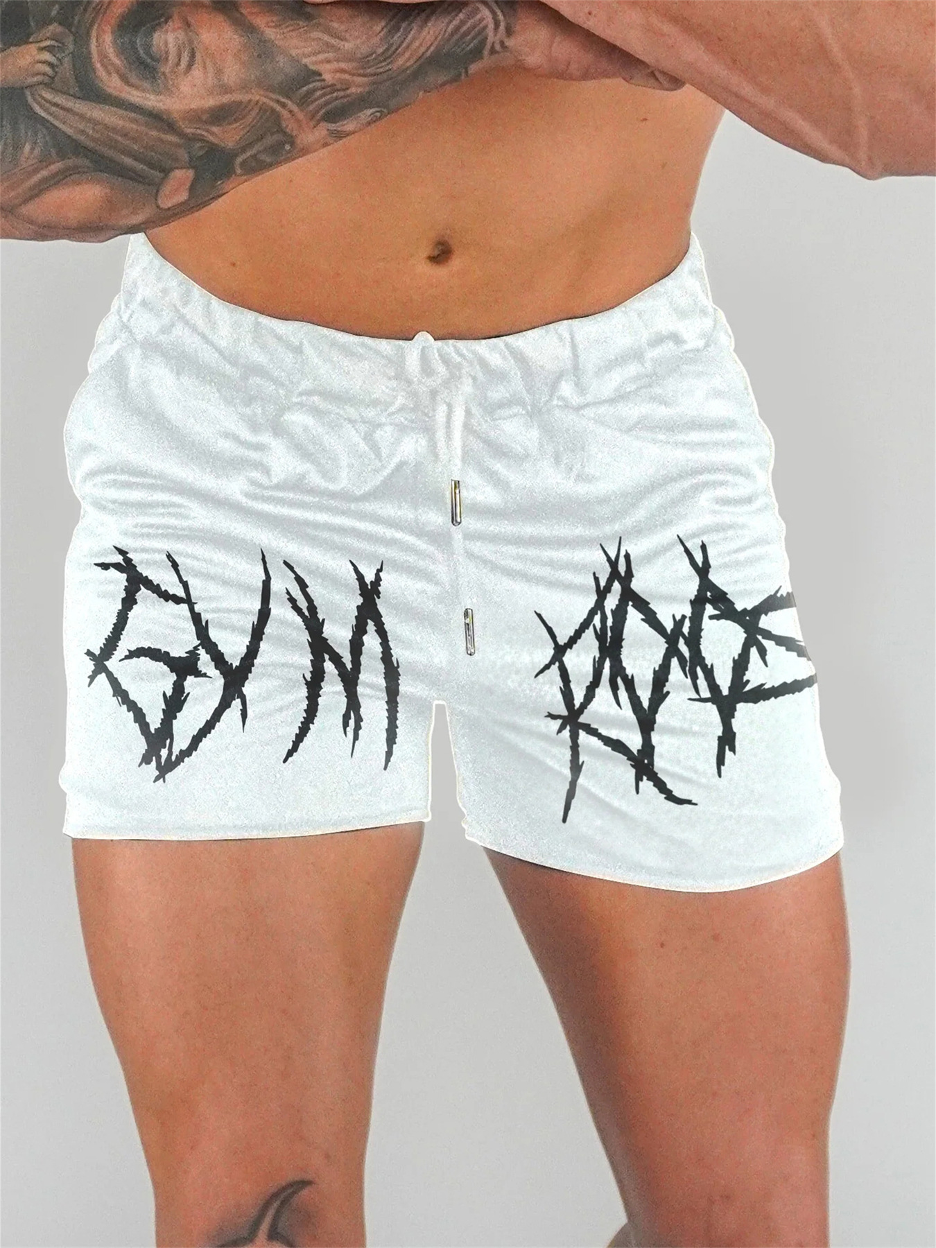 Muscle Fitness Shorts Men Summer New Printed Mesh Quick-Dry Slim Fit Sexy Pants Workout Training – detalle y tallas