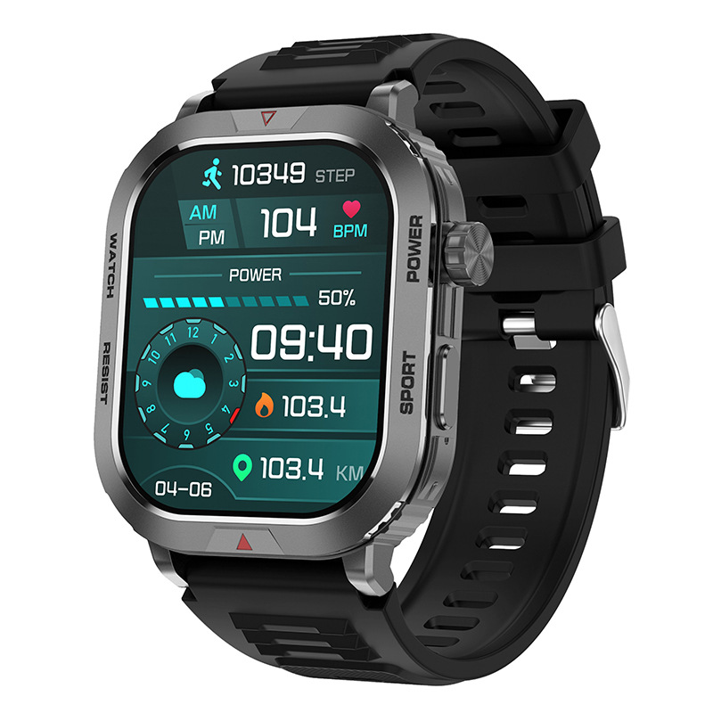 Smart Watch with Bluetooth Calling, Message Push Notification, Heart Rate Monitor, Step Counter, and