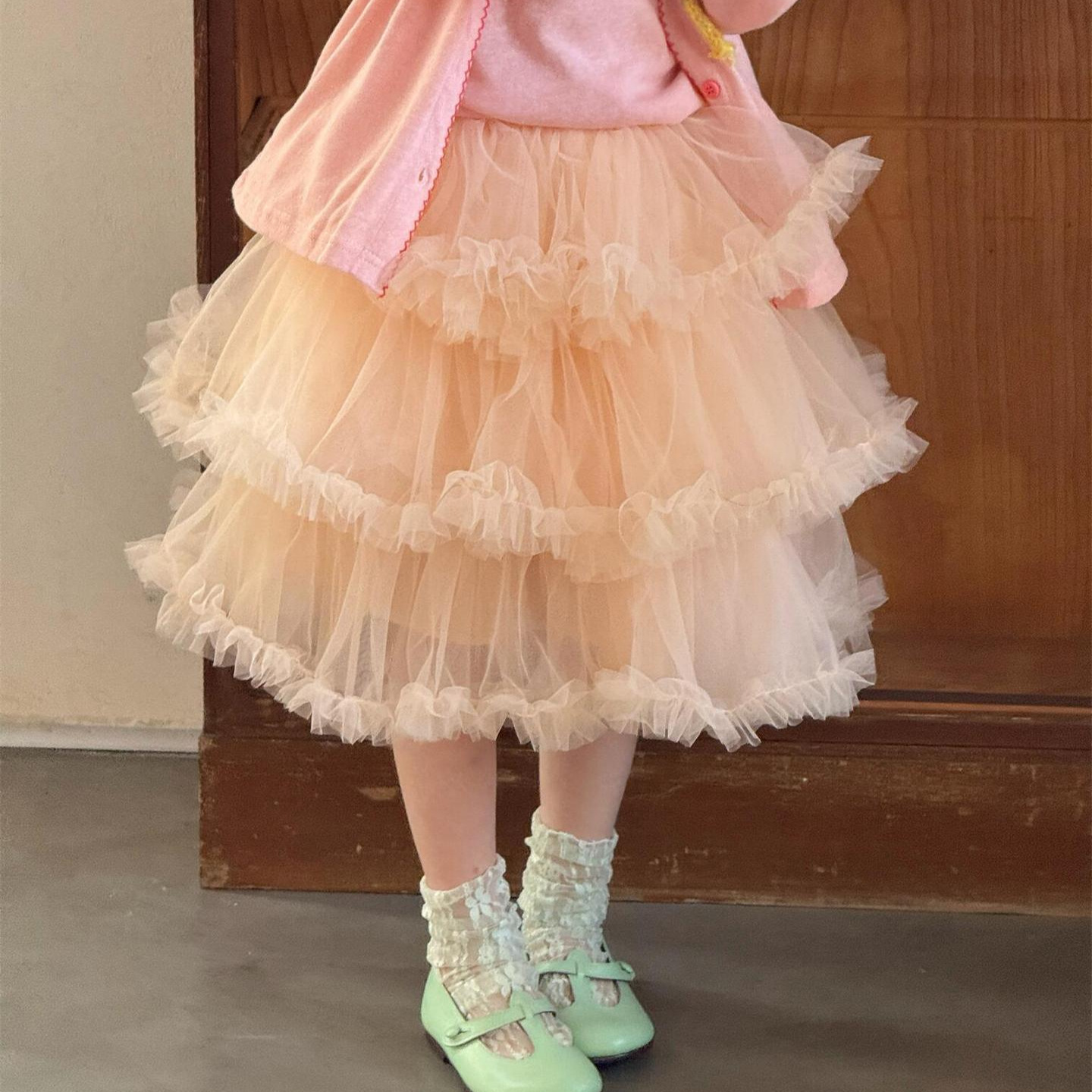 Spring New Children's Girl Tulle Skirt, Puff Skirt, Mesh Cake Princess Short