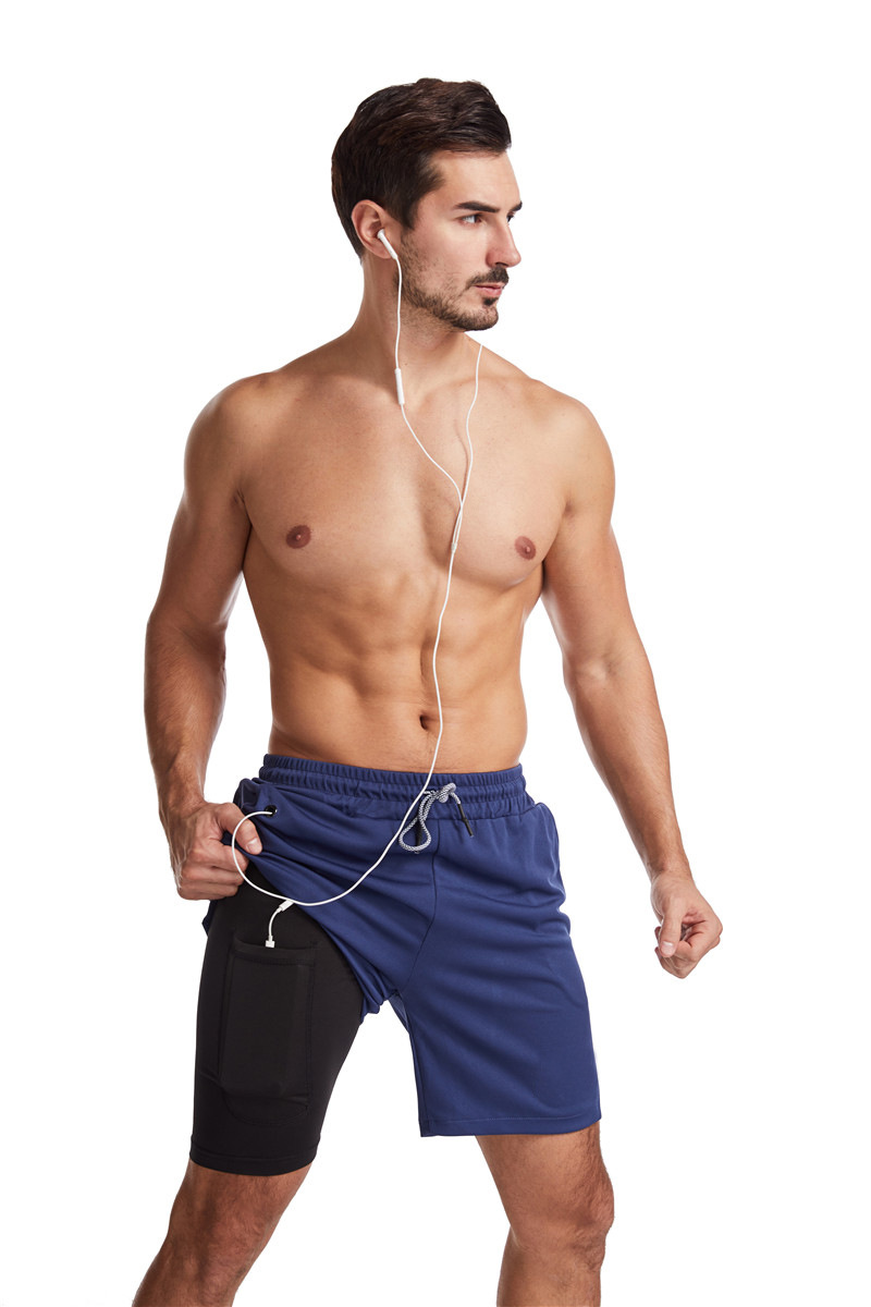 Men's Running Earphone Shorts, Quick-Dry Athletic Shorts, Fitness Fashionable Trendy Anti-See-Through Five-Inch Shorts undefined