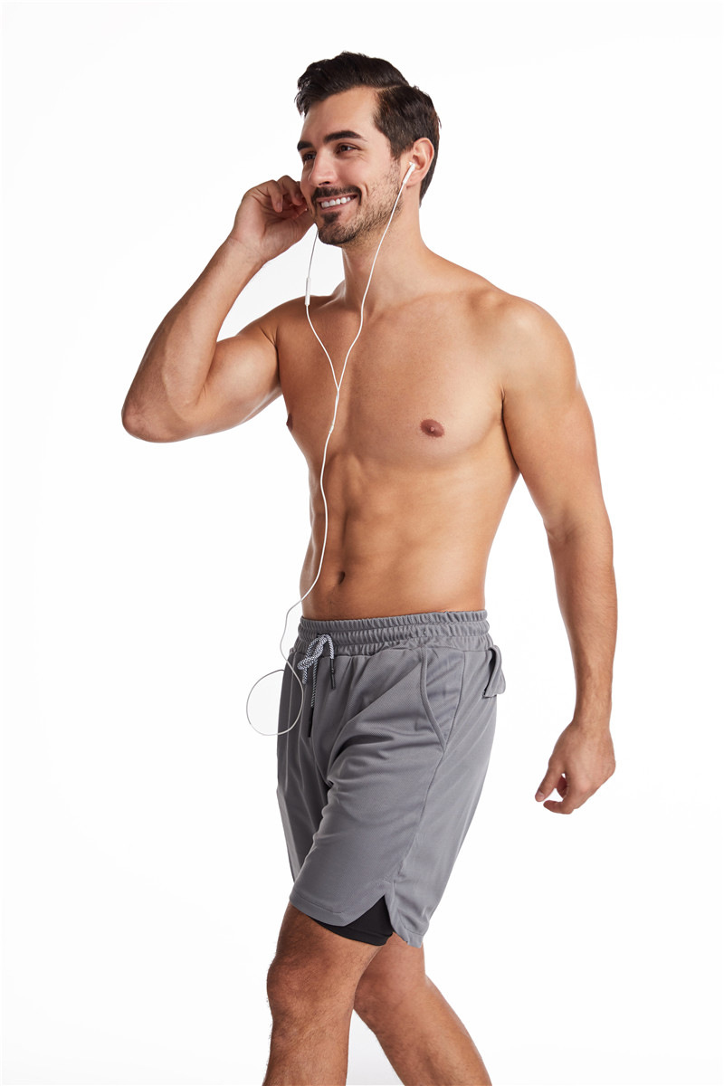 Men's Running Earphone Shorts, Quick-Dry Athletic Shorts, Fitness Fashionable Trendy Anti-See-Through Five-Inch Shorts undefined