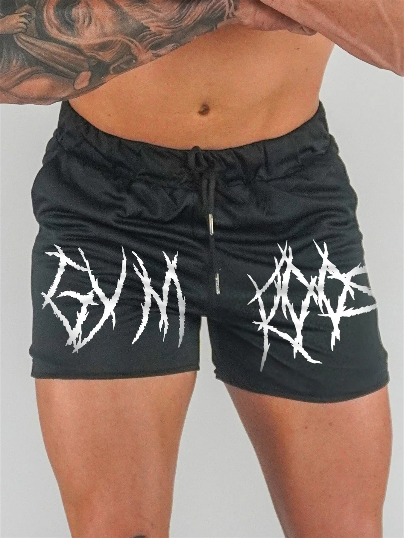 Muscle Fitness Shorts Men Summer New Printed Mesh Quick-Dry Slim Fit Sexy Pants Workout Training – detalle y tallas