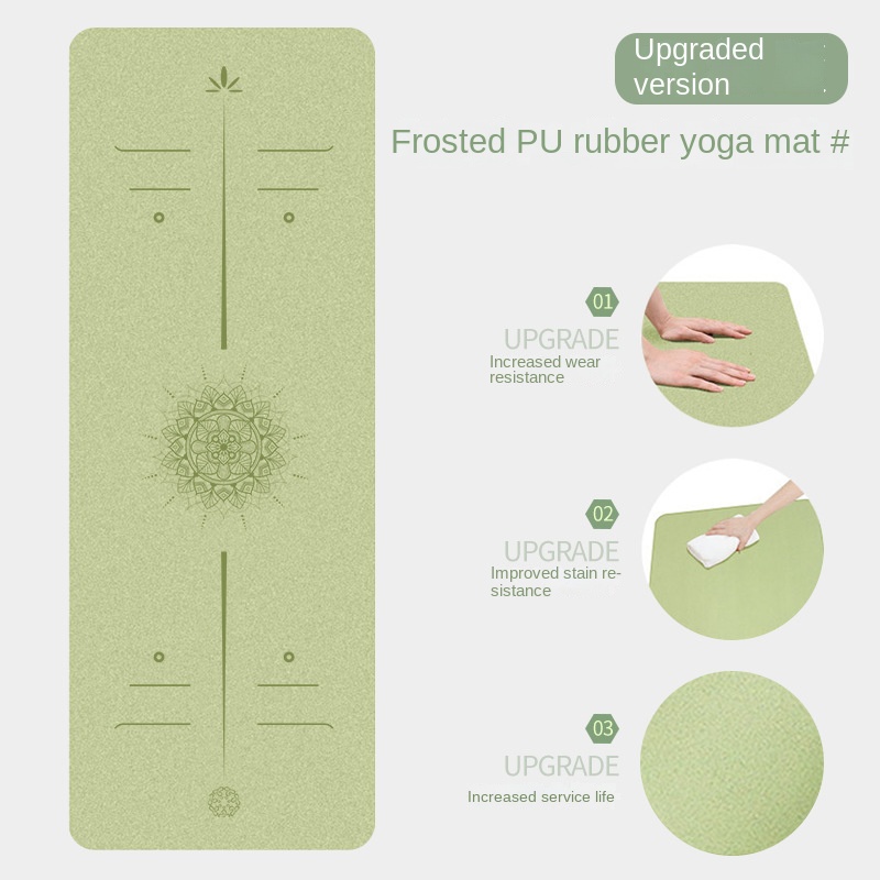 Matte PU Natural Rubber Yoga Mat Non-Slip Durable Shock-Absorbing Exercise Dance Fitness Premium Mat